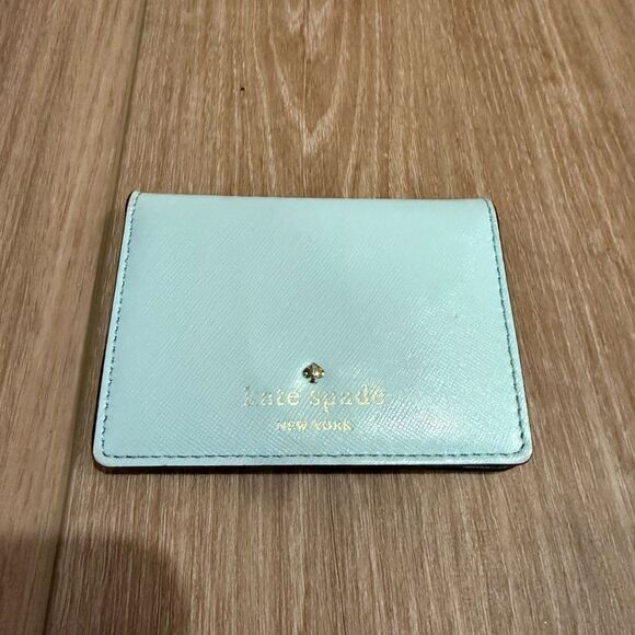 Kate Spade Mint Leather Card Holder - Picture 1 of 3